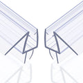 Shower Door Bottom Seal with Sweep 2Pack, 39"(990mm) Length PVC Clear Strips for 1/2"(10mm) Thick Frameless Glass Door, to Stop Water Leaking - size: 1/2"(12mm), 2-Pack, 39" Long
