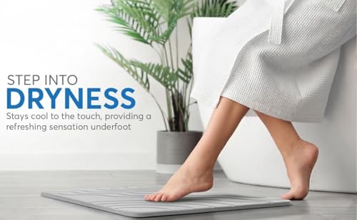 Stone Bath Mat Quick Drying Diatomaceous Earth Bath Mat Non Slip Shower Mat Super Absorbent Stone Bath Mats for Bathroom, Floor, Kitchen Counter, Easy to Clean (23.6” X 15.3”, Light Gray) - color: Light Grey