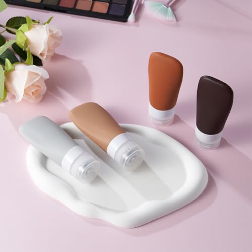 INSFIT Travel Bottles for Toiletries, TSA Approved 3oz Travel Size Containers, BPA Free Leak Proof Squeezable Silicone Tubes for Shampoo Conditioner Lotion Body Wash with Labels - color: Brown 2oz, size: 2 Ounce