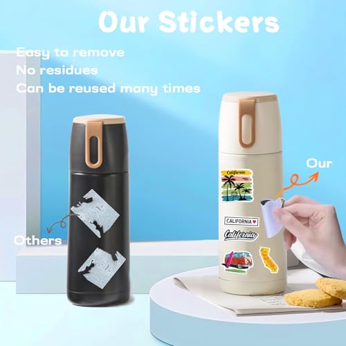50 Pcs California Stickers Set - Waterproof Vinyl Stickers for Water Bottles, Laptops, Bikes, Cars, Skateboards - style: California