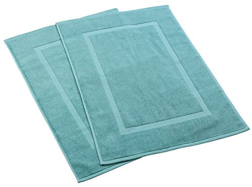 HILLFAIR 900 GSM-Hotel-Spa Tub-Shower Bath Floor Towels - (2 Pack, Sea Green, 21 Inch by 34 Inch) - 100% Cotton Floor Towels Machine Washable Cotton Terry Bath mat Rugs - 2 piece Towel Set - color: Sea Green, size: 2 Piece Towel Set