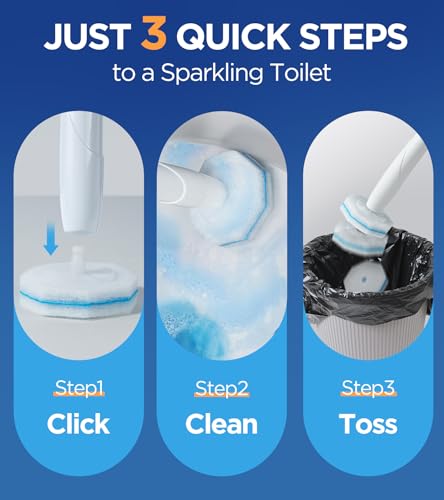 64 Count Toilet Wand Refills for Clorox Toilet Wand, 5X Cleaning Power Toilet Bowl Cleaners with Exclusive Formula, High-Density Disposable Toilet Brush Scrubber - No Falling Apart, Fresh Fragrance