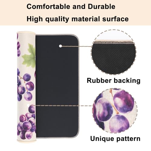 Farmhouse Funny Fruit Watermelon Rug, Easy Care Low Profile Kitchen Rugs Sets of 2, Kitchen Mats Non Slip Washable, Cute Colorful Summer Mats with Positive Vibes for Floor, Bathroom, Entryway