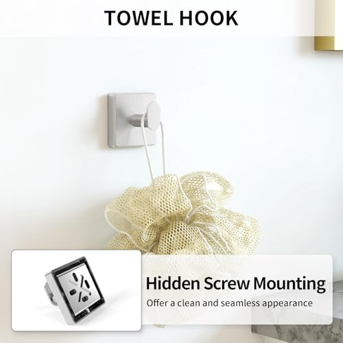 KLJKPA Brushed Nickel Bathroom Hardware Set, 24 inch Towel Racks for Bathroom, Stainless Steel Bathroom Accessories Set, Wall Mounted, 4-Piece - color: Brushed Nickel