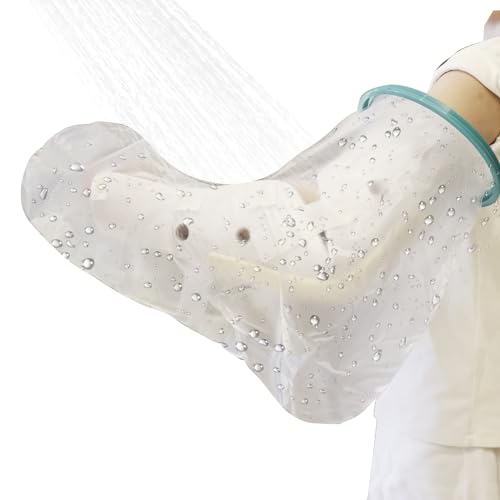 Cast Covers for Shower Arm, Waterproof Cast Cover, Cast Cover for Swimming, Cast Protector for Shower Adult, Elbow, Hand, Elbow, Upper Arm (Diameter - 7.9") Extra Long - color: Full Arm L, style: Reinforced Green