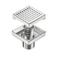 Neodrain Square Shower Drain with Removable Quadrato Pattern Grate, Brushed 304 Stainless Steel Square Drain for Bathroom, with Hair Strainer and Lifting Hook,CUPC Certified (Brushed Nickel, 4 in) - color: Stainless, size: 4 IN