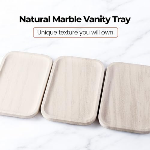 Karibiber Marble Vanity Tray, Bathroom Tray Countertop, Decorative Dresser Organizer, Perfume, Jewelry Holder, Beige Stone Serving for Kitchen Sink Storage(MOCA Cream) - color: Beige Cream