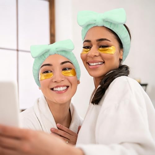 Semato Bachelorette Party Favor Set Bride and Bridesmaid Spa Headband Skincare Headbands for Women Gifts and Party Supplies (green) - color: green