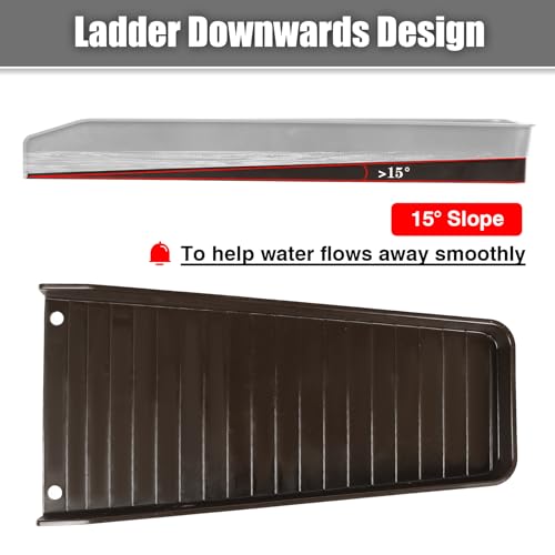 Rain-Gutter Downspout Splash Block - Gutter Downspout Extensions for Rainwater Drainage, Lader Downwards Design, 16" Fixable Downspout Extender with 8 Fixing PP Nails (4, Brown) - color: Brown, size: 4Pack