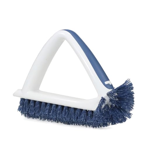 Unger 2-in-1 Grout and Corner Scrubber Brush Tool, Crevice Bathroom Cleaning Supplies for Showers, Door Tracks, Tile, and Bathtubs, Household 360-Degree Scrubbing Power - size: 1 Unit, style: 2-in-1 Grout & Corner Scrubber