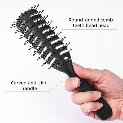 Brush for Man Styling,Vent Brush, Wide Tooth Comb & Texture Comb Set | 3Pcs Hair Brush for Faster Blow Drying, Detangling &Slick Back