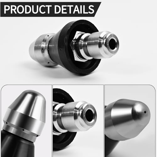 Sewer Jetter Nozzle,Stainless Steel,Drain Augers, Sewer Pipe Dredging and Cleaning Tools for Pipe Unclogging - Drain Clog Remover | Hair Clog Remover | Toilet Clog Remover （Type B） - style: B