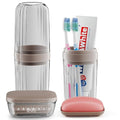 VITVITI Travel Soap Case Container, Portable Toothbrush Travel Case Dish Tray, 7.88 Inch Toothpaste Traveling Toothbrush Holder Set with Cover for Trip/Bathroom/Camping, Dark Coffee Color - color: Dark Coffee
