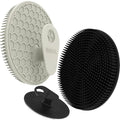 Silicone Body and Face Scrubber Set 3 Pack, BEAUTAIL Shower Bath Scrubber, Gentle Exfoliating Brush for Women Men Baby Sensitive Skin, More Hygienic Than Traditional Loofah, Long Lasting, Black+Gray - color: Black+gray