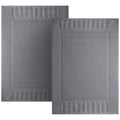 White Classic Luxury Bath Mat Floor Towel Set - Absorbent Cotton Hotel Spa Shower/Bathtub Mats [Not a Bathroom Rug] 22"x34" | 2 Pack | Dark Gray