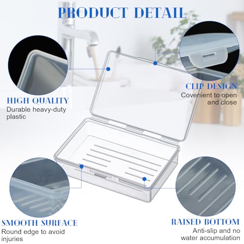 Reallnaive 36 Pcs Travel Soap Container Portable Plastic Soap Boxes Bulk with Lid Homeless Donations Bulk Gym Shower Tour Groups Hotel Outdoor Camping (Clear) - color: Clear