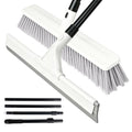 Heavy Duty Push Broom Outdoor & Rubber Floor Squeegee Set with 63 Inch Extra Long Telescoping Handle, Deck Brush, Concrete, Garage & Shop Broom, Squeegee for Floor, Tile & Glass