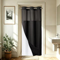 EUTXL Heavyweight Stall No Hook Shower Curtain with Snap in Liner,256GSM Waffle Weave Shower Curtains for Bathroom,48W x 74H,Black - color: Black, size: 48"W x 74"L (Pack of 1)