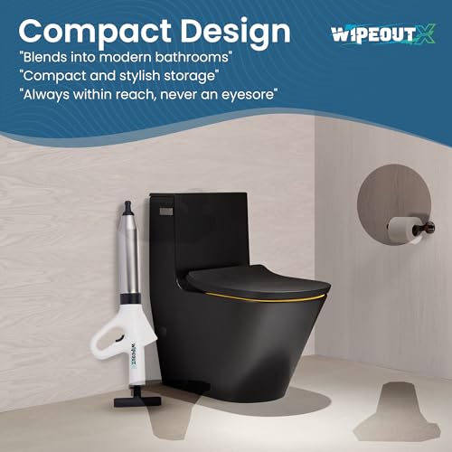 High-Pressure Toilet Plunger with Pressure Gauge, Manual Air Drain Blaster with 4 Attachments, 2 Hair Clog Removers and Reusable Gloves, Unclogs Toilet Shower Bathroom Drains