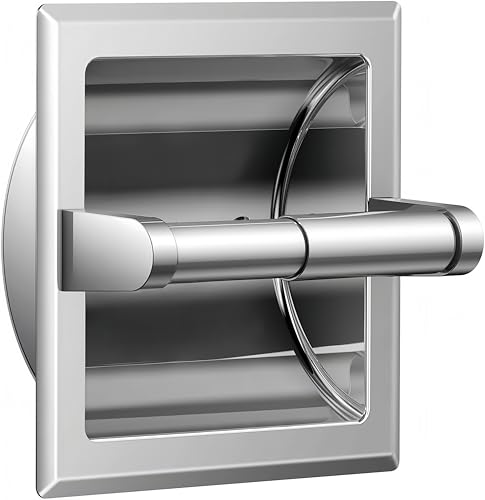 FORIOUS Recessed Toilet Paper Holder, Stainless Steel Durable Tissue Roll Holder Wall Mount for Bathroom Space Saving Design with Mounting Bracket, Wall Toilet Paper Dispenser Insert, Brushed Nickel - color: Stainless Steel