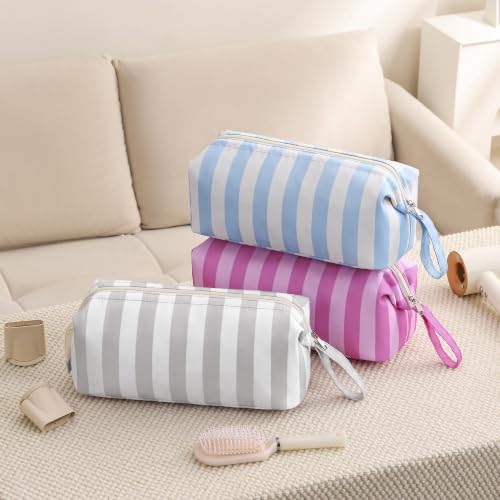 RSRSLEII Large Striped Hair Tools Travel Bag,Waterproof Hair Styling Accessories Storage Case for Shark FlexStyle, Dyson Airwrap Hair Dryer,Curling Iron,Straightener,Revlon Hair Tools(22Rose Red&Pink) - color: 22Rose Red&Pink