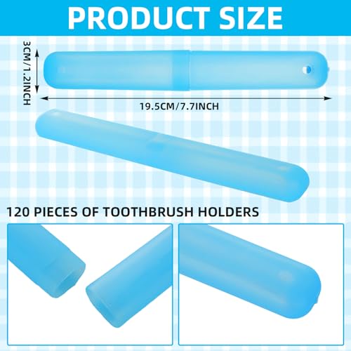 STARVAST 140pcs Travel Toothbrush Holder Case, Breathable Toothbrush Storage Portable Plastic Containers for Travel Trip School Camping Home Business, 7 Colors