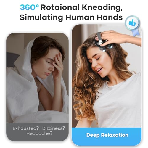 arboleaf Scalp Massager Rechargeable Head Massager Scalp Stress Relax, Waterproof Handheld Hair Scratcher with 8 Removable Massage Claws, Gift for Dad Mom - color: Silver