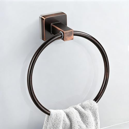 Bathroom Hardware Set 4 Pieces,Stainless Steel Oil Rubbed Bronze Towel Bar Set, Includes 24In Towel Bar, Towel Ring, Robe Towel Hooks,Toilet Paper Holder, Bathroom Towel Rack Set - color: Oil Rubbed Bronze, size: 24Inch