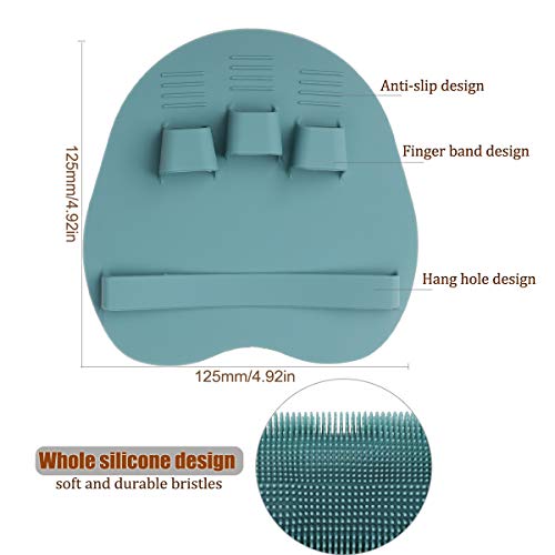 1 Pack Soft Silicone Shower Brush, Body Scrubber Exfoliating Skin Massage | Body Wash Bath Dry Skin Brushing Glove Loofah, Fit for Sensitive and All Kinds of Skin(Eucalyptus Green) - color: Eucalyptus Green