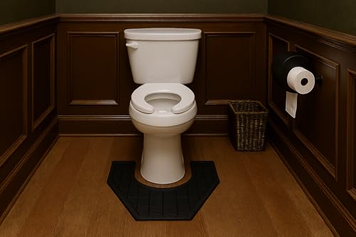 Guardian UPSAFETBLK 22" x 23" Toilet Restroom mat- Case of 12. Black Color. - color: Black, size: 22" x 23"