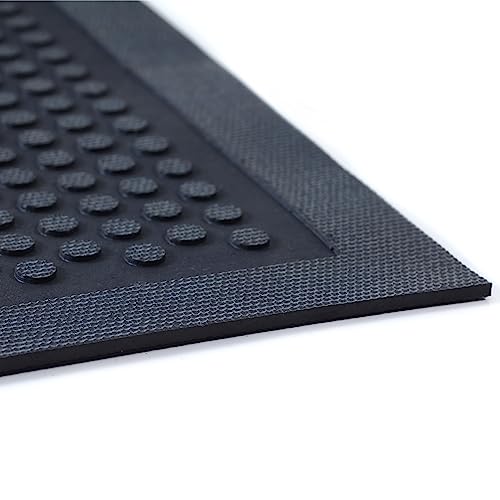 Guardian Easy Step Scraper 6X6 (69in x 69in) Indoor/Outdoor, Heavy-Duty, Solid Rubber Floor Mat,Black - size: 69"L x 69"W x 0.3"Th