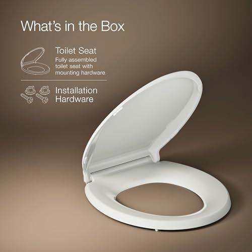 KOHLER 4639-RL-NY Cachet ReadyLatch Round Toilet Seat Soft Close, Dune - color: Dune, size: Round