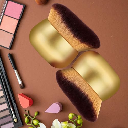 Extra Large Body Makeup Brush For Self Tanner, Leg Makeup &Bronzer Blend,75 mm Wide-headed Kabuki Brush Provides More Even& Pretty Application, Sunscreen Face&Back Makeup Brush, Wet&Dry Use- Gold - color: Gold