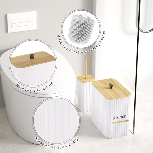 Bathroom Accessory Set - White Bathroom Set, 12PC Bathroom Accessories Set, White Bathroom Accessories Set, Mini Trash Can, Toilet Brush, Trash Can & Soap Dispenser - size: Bathroom Set, style: White
