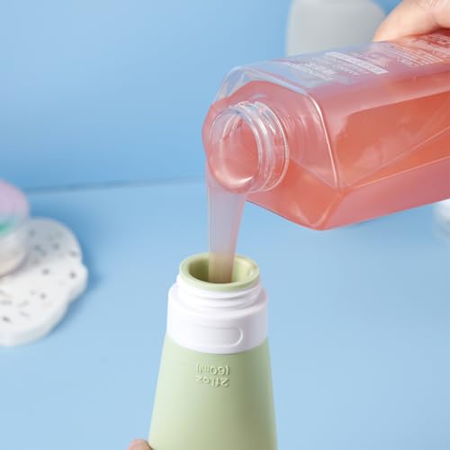 INSFIT Travel Bottles for Toiletries, TSA Approved 3oz Travel Size Containers, BPA Free Leak Proof Squeezable Silicone Tubes for Shampoo Conditioner Lotion Body Wash with Labels - color: Green 2oz, size: 2 Ounce