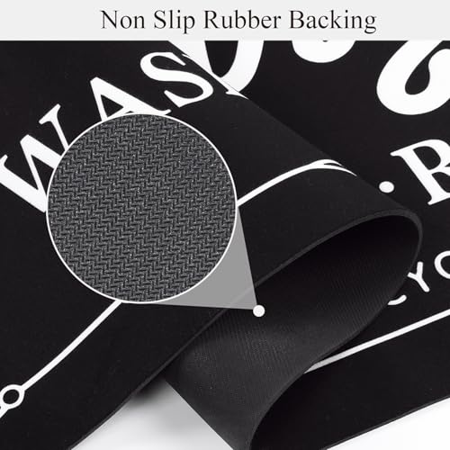 Pauwer Laundry Room Rug Runner 20"x60" Waterproof Rubber Laundry Mat Non Slip Kitchen Mats for Floor Washable Floor Mat Runner Rug for Farmhouse Mudroom Washroom Bathroom Decor - color: Black a, size: 1'8" x 5'