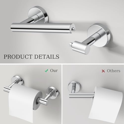 Toilet Paper Holder & Towel Holder, Bathroom Hardware Set-SUS304 Stainless Steel Double Post Pivoting Tissue Roll Holder and Hand Towel Ring Set for Bathroom, RV, Chrome - color: Chrome