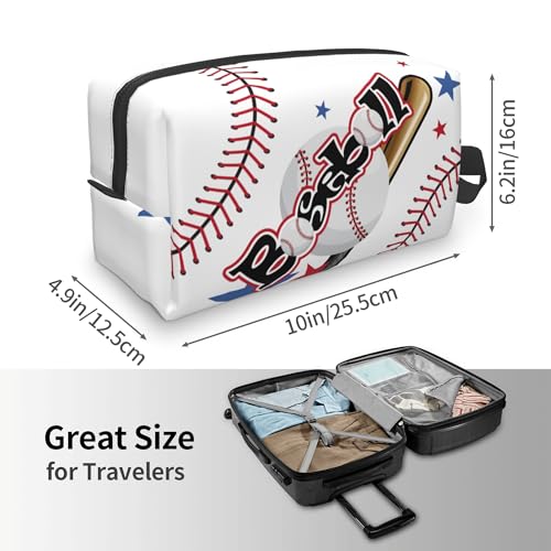 Kids Travel Toiletry Bag for Boys Girls - Waterproof Makeup Pouch Hanging Cosmetic Wash Bags Dopp Kit Shaving Bag for Toiletries Accessories(Baseball) - color: Baseball