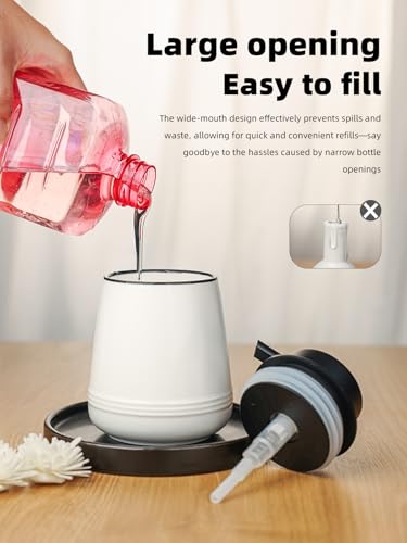 Ceramic Soap Dispenser 13oz,Hand Wash Soap Dispenser (Liquid Dispenser White) - color: Liquid Dispenser White