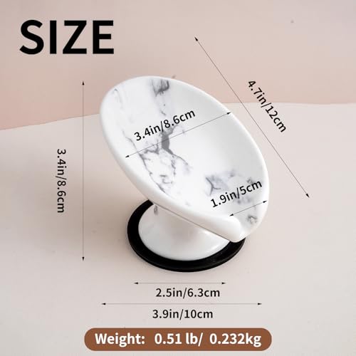 Agyiuns Soap Dish, Marble Soap Holder Self Draining Leaf Shape Soap Dishes,Ceramic soap Holder for Shower，Bathroom Sink, Kitchen (1, Marble) - color: Small Size-marble