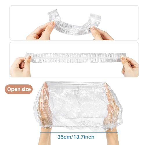 MAQIHAN 135 Disposable Shower Caps Unisex - Large Plastic Hair Caps for Deep Conditioning Shower Cap Reusable Waterproof for Women Men Hair Treatment Bath Cap for Long Hair Travel Essentials