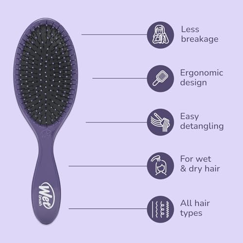 Wet Brush Original Detangler Hair Brush, Amazon Exclusive Purple - Ultra-Soft IntelliFlex Bristles - Detangling Hairbrush Glides Through Tangles For Wet, Dry & Damaged Hair - Women, & Men - color: Amazon Purple, size: 1 Count (Pack of 1)