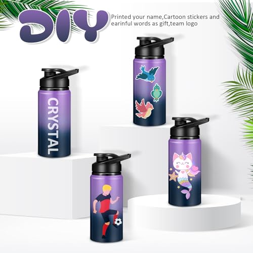 Mimorou 10 Pack Aluminum Water Bottles Bulk 17oz Reusable Leak-Proof Lightweight Sport Bottles Set for Travel Gym Team Camping & Party Favors, 10 Colors - color: Dark Blue，purple