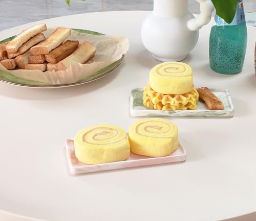 6.4" Porcelain Small Bathroom Narrow Mini Tray - Pink | Tiny Ceramic Countertop & Little Vanity Tray for Cosmetics, Perfume, Jewelry, Candle - Kitchen Counter & Soap Tray - color: Pink, size: 6.4" x 3" x 0.5"