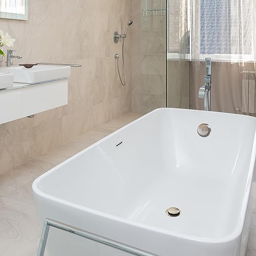 Tip-Toe Bathtub Drain Stopper with ABS Plastic Bushing, Fits in 1-1/2 Inch or 1-3/8 Inch Inner, Easy to Install, Satin Nickel - color: Satin Nickel