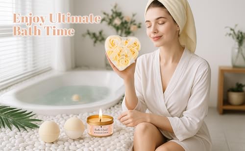 Mothers Day & Birthday Gifts for Women - Tova's Creations 13-Piece Vanilla Coconut Spa Gift Basket with 40 OZ Tumbler & Luxury Flannel Blanket for Mom, Wife, Grandma - color: Tan