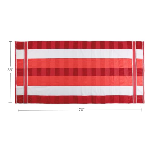 2-Piece Towel Set - 35x70in Extra Large Bath Towels - 500 GSM 100% Cotton Bath Towels - Absorbent Sheets for Shower, Gym, Spa, and Dorm Room by Lavish Home (Red) - color: Red