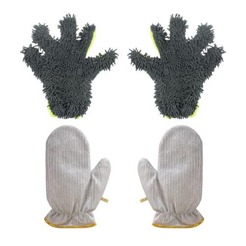 2 Pairs Pool Cleaning Scrubbing Mitt, Wire Washing Glove for Bathroom Shower Tile Hot Tub Spa Swimming Pool Scrubbing Care and Dirt Cleaning