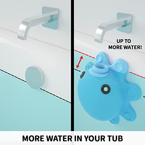 Bathtub Overflow Drain Cover Tub - Silicone Bathroom Overflow Drain Cover, Bath Tub Overflow Cover, Bathroom Spa Accessories, Adds Inches of Water for Deeper&Warmer Bath，Blue - color: Blue