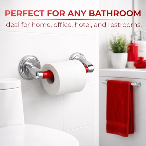 Red Toilet Paper Holder Spring Rod | Toilet Paper Roller Replacement | Standard & 7 Inch Size Toilet Paper Holder Replacement Rod | Roll Extender fits Extra Large Bathroom Tissue Rolls - color: Red